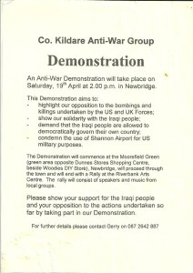Co. Kildare Anti-War Group Demonstration