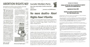 Vigil in Response to the Death of Savita Halappanavar
