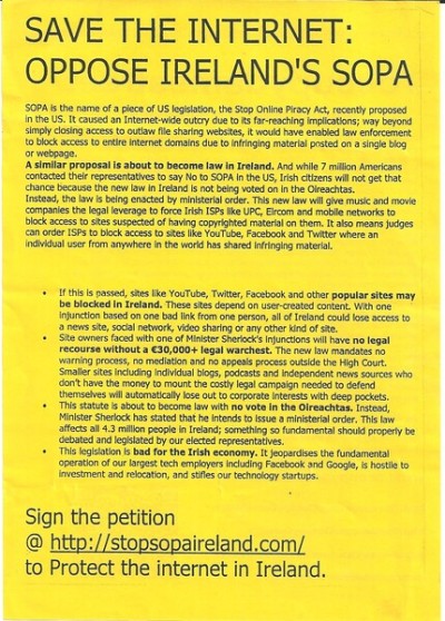 Save the Internet: Oppose Ireland's SOPA
