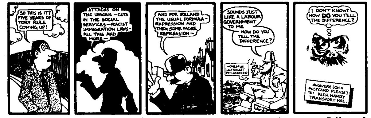 Cartoon from the International Marxist Group's "British Labour and Ireland: 1969 - 1979".